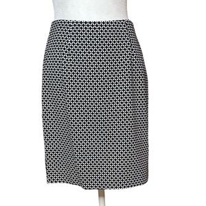 J.Jill Women's Black and White Ponte Knit Pencil Skirt Size XS Petite Career EUC